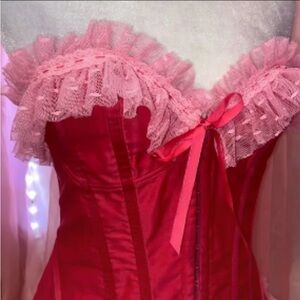 2006 Victoria’s Secret sexy little thing corset pink & red ruffles